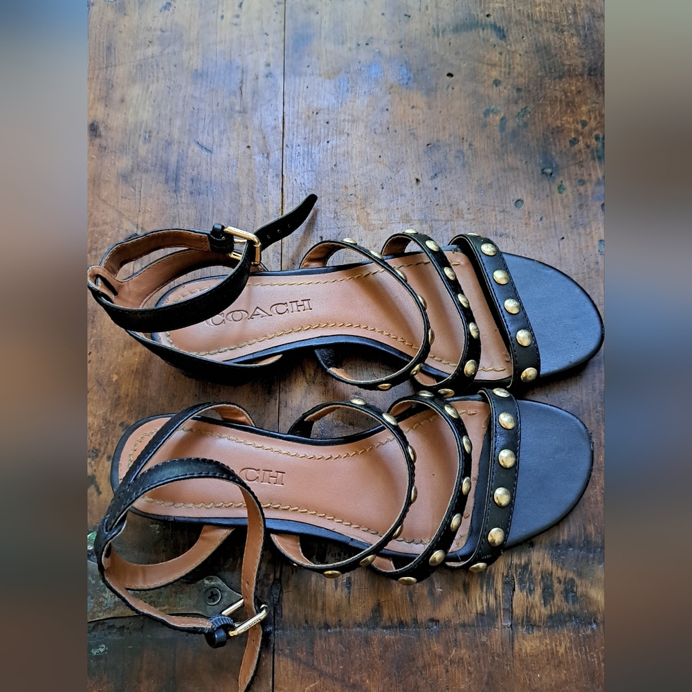 Coach Black and Gold Women's Sandals